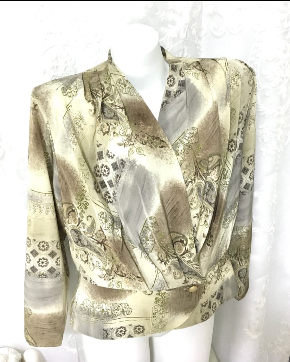 Inpysecond 빈티지 오리엔탈 타이다이 베이지 자켓 블라우스 상품이미지3