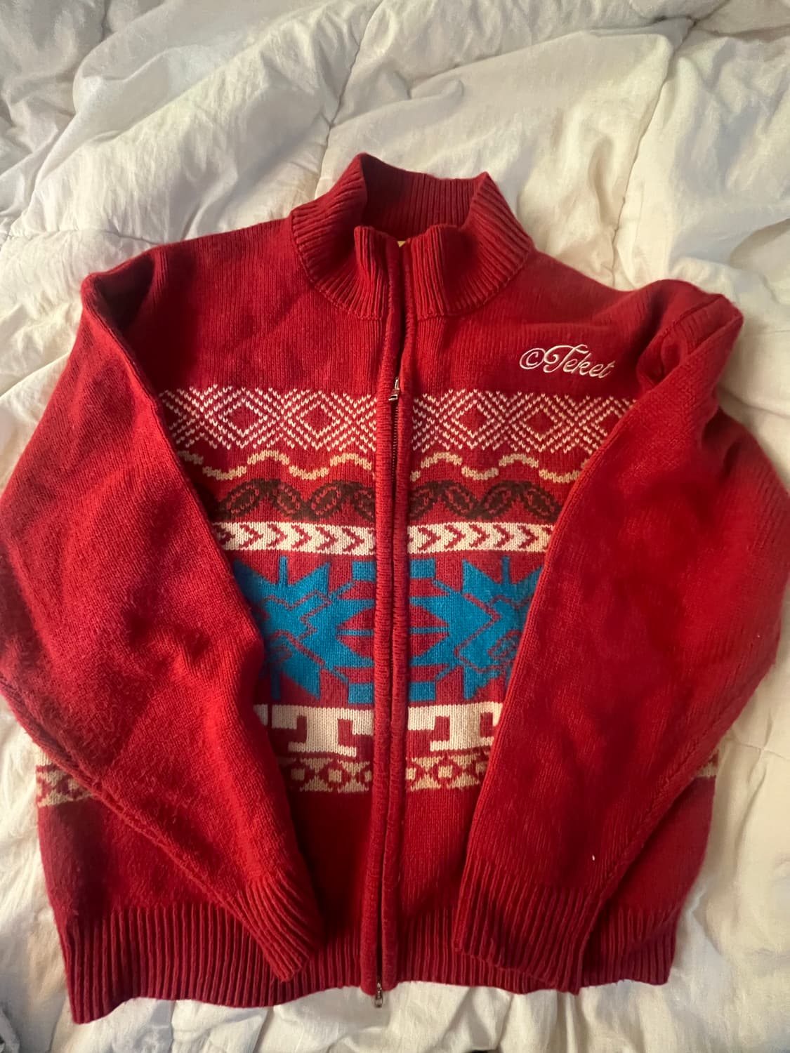 테켓 니트집업 상품이미지1