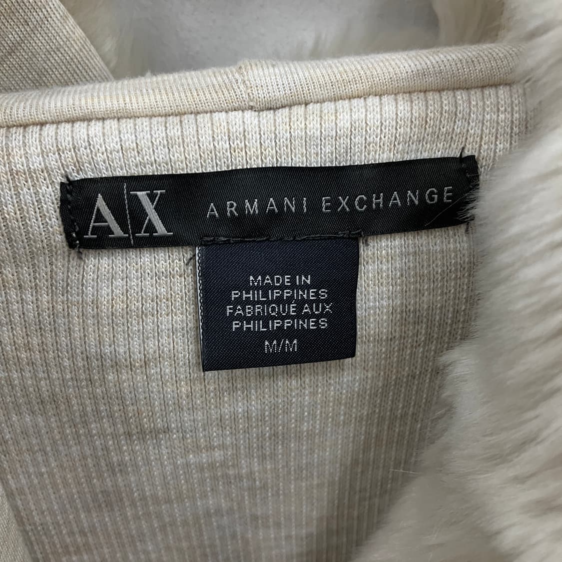 아르마니 익스체인지 투웨이 퍼 후드집업 자켓 M 상품이미지3