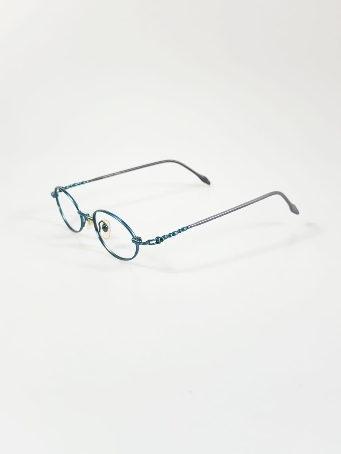 90s Partner 틸 블루 슬림 오벌 메탈 빈티지 안경 상품이미지3
