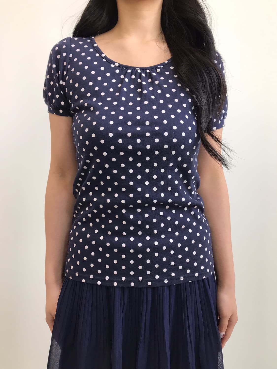 Jpn Navy Dotted Short Sleeve T-Shirts 상품이미지2