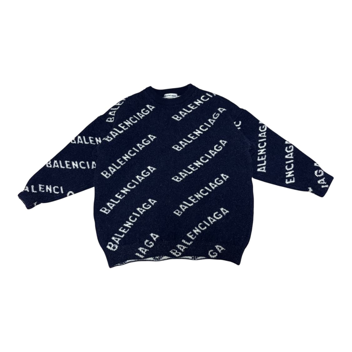 백화점 정품(W)발렌시아가 올오버 멀티로고 크롭 숏 니트 상품이미지1