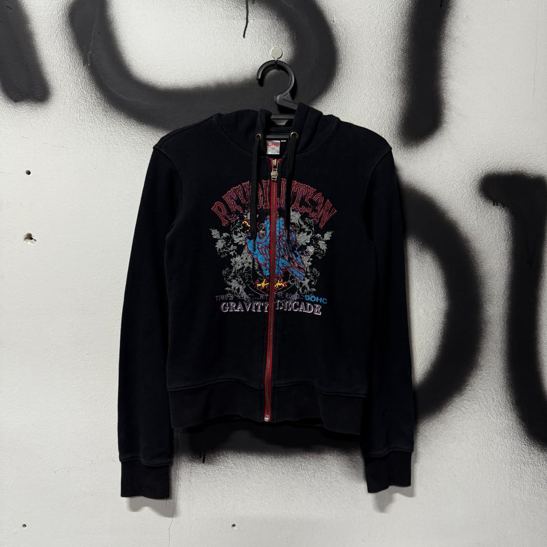 VTG 빈티지 빅 프린팅 펑크 크롭 집업 후디 상품이미지1