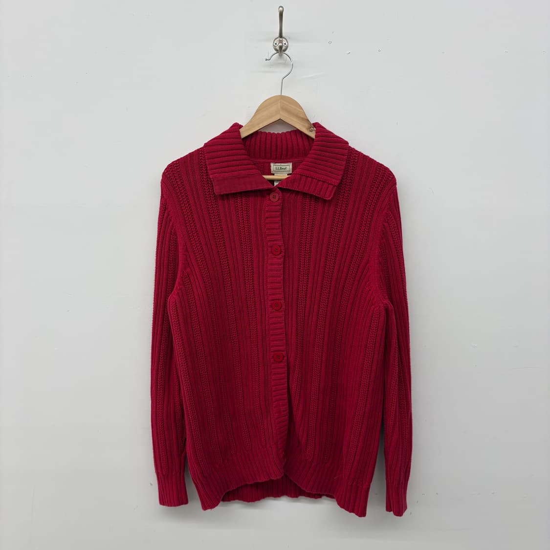 L.L.Bean 엘엘빈 레드 니트 가디건 여/XL 상품이미지1