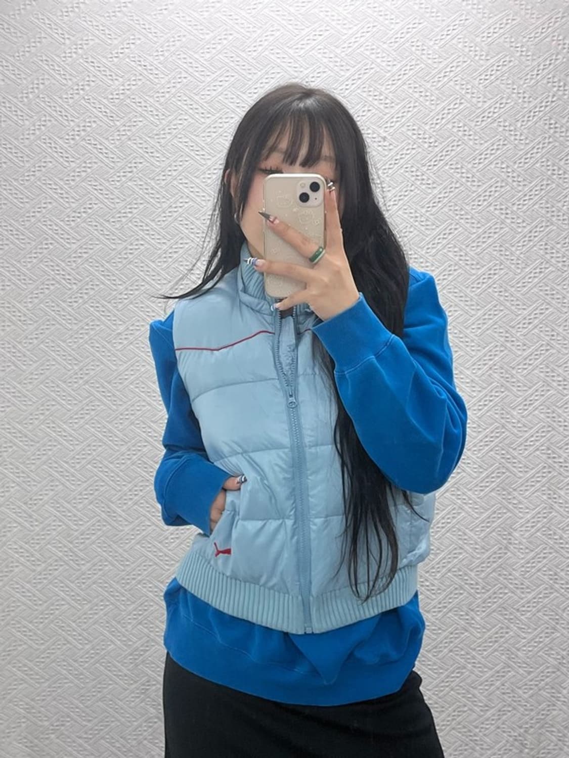 푸마 올드스쿨 레트로 스카이블루 패딩 조끼 M C07645 상품이미지1