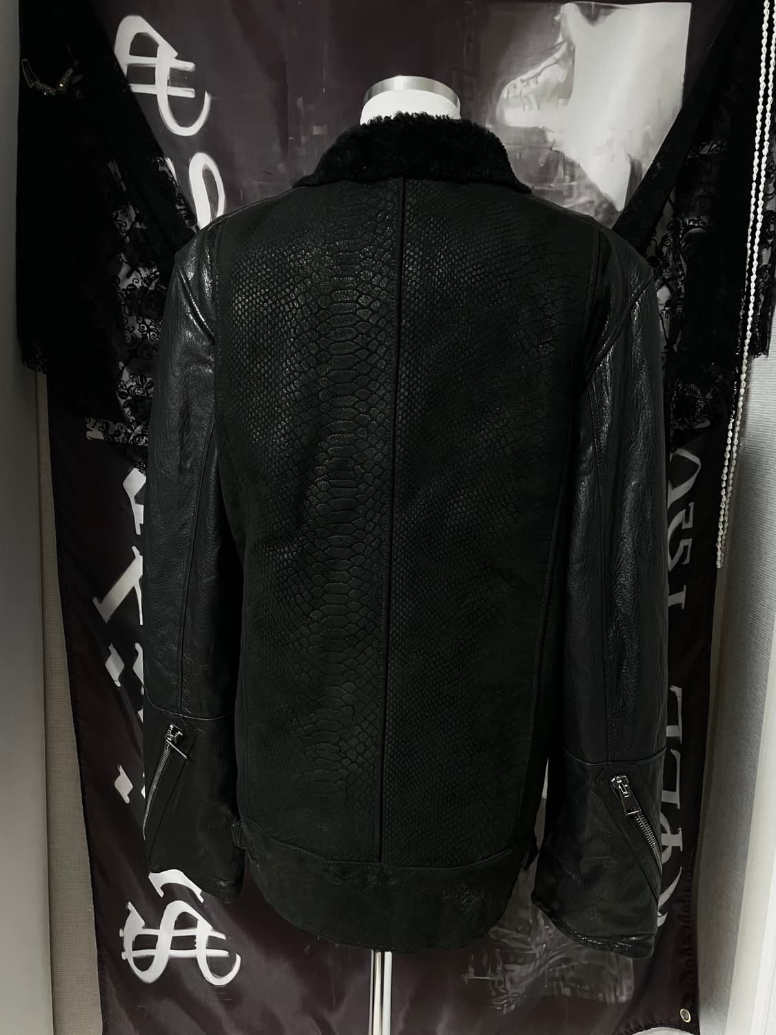 Black leather mustang 릭오웬스하이엔드깔빈티지자켓무스탕 상품이미지5