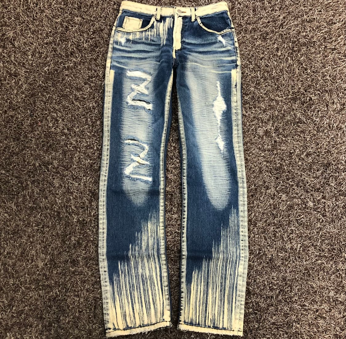 Iloi 빈티지 워싱 디스 데님 팬츠 상품이미지1