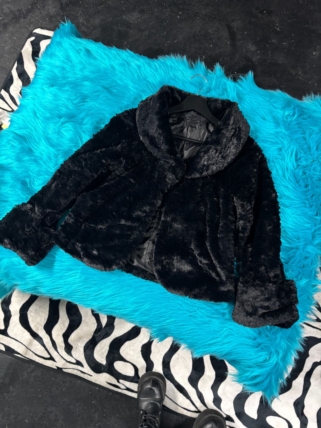 간절기 퍼자켓 블랙 상품이미지2