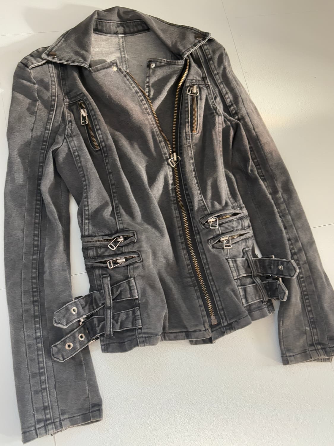 • Dark Gray Denim Detail Rider Detail Ja 상품이미지5