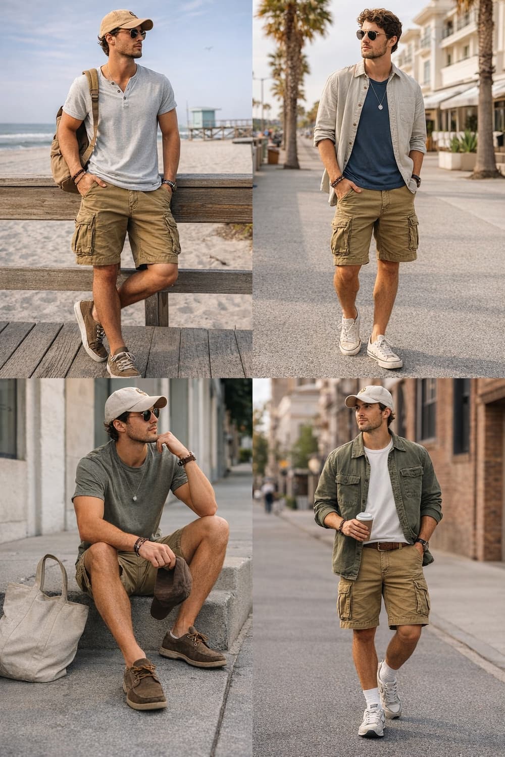 Hollister 베이지 카고 반바지 상품이미지4