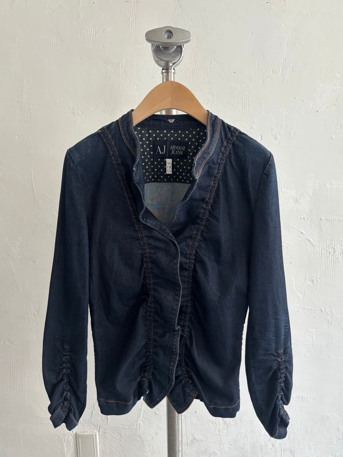 ARMANI JEANS 아르마니 진스 슬림 셔링 데님 자켓 상품이미지4