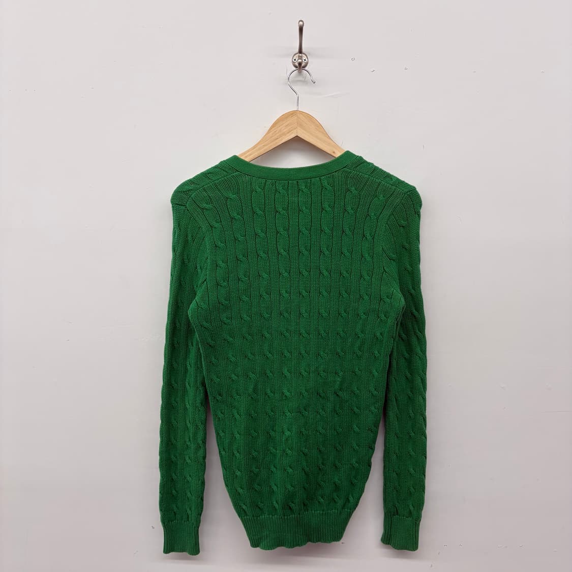 랄프로렌 스포츠 꽈배기 니트 가디건 그린 여M 상품이미지6