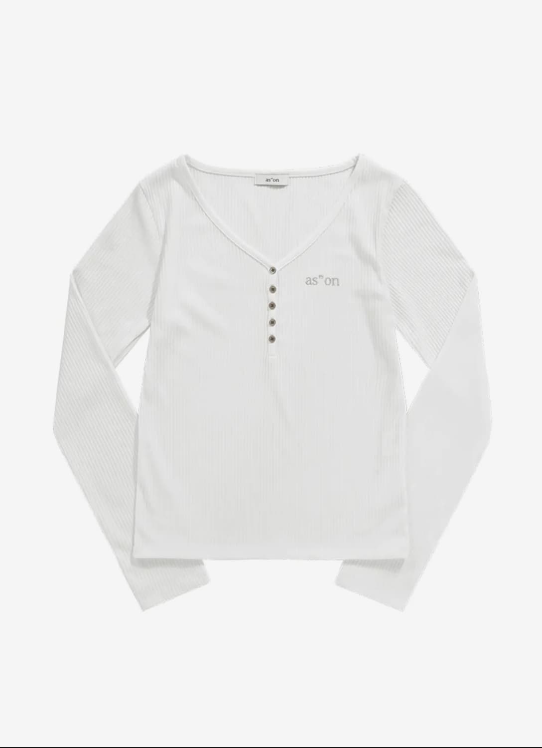 애즈온 | 위시 립드 버튼 티 아이보리 상품이미지2