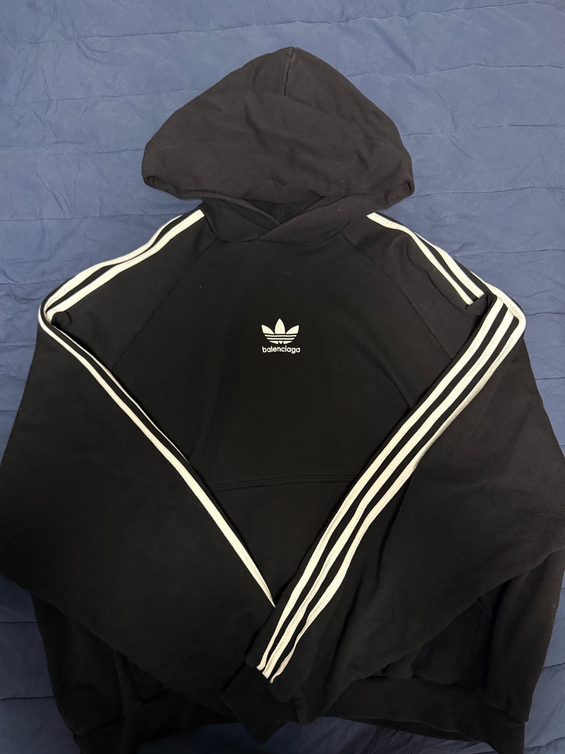발렌시아가 아디다스 후드 라지 핏 블랙 2사이즈 상품이미지1