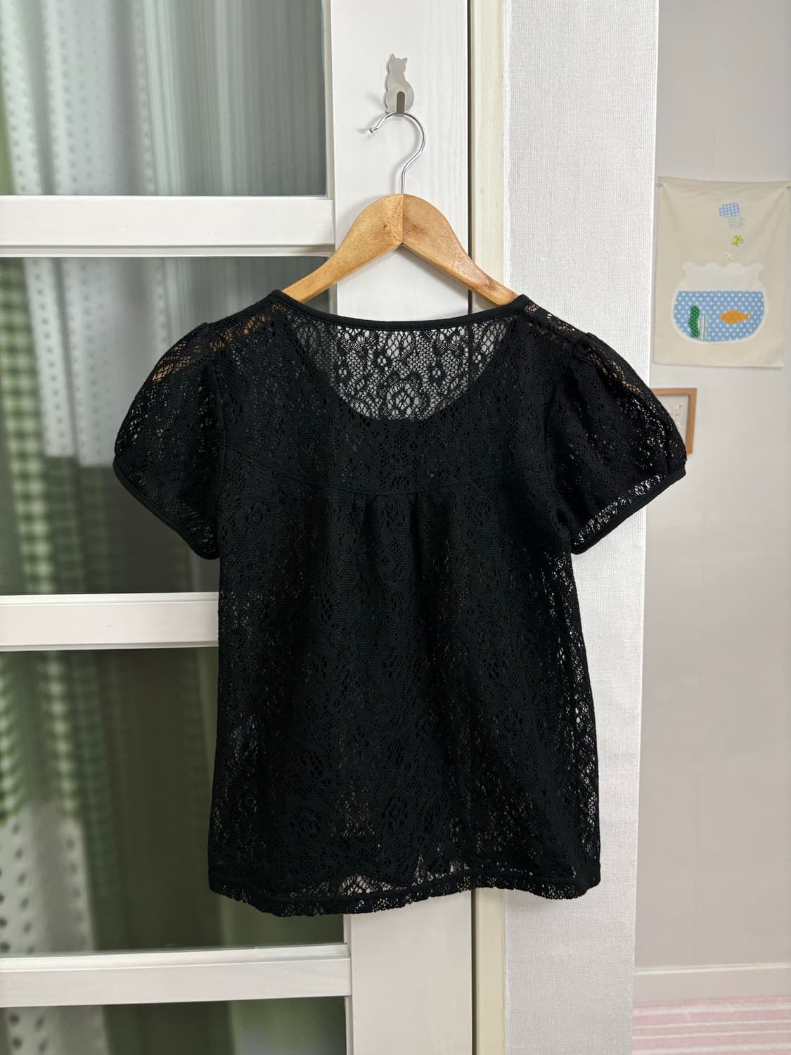 블랙 레이스 니트 가디건 상품이미지6