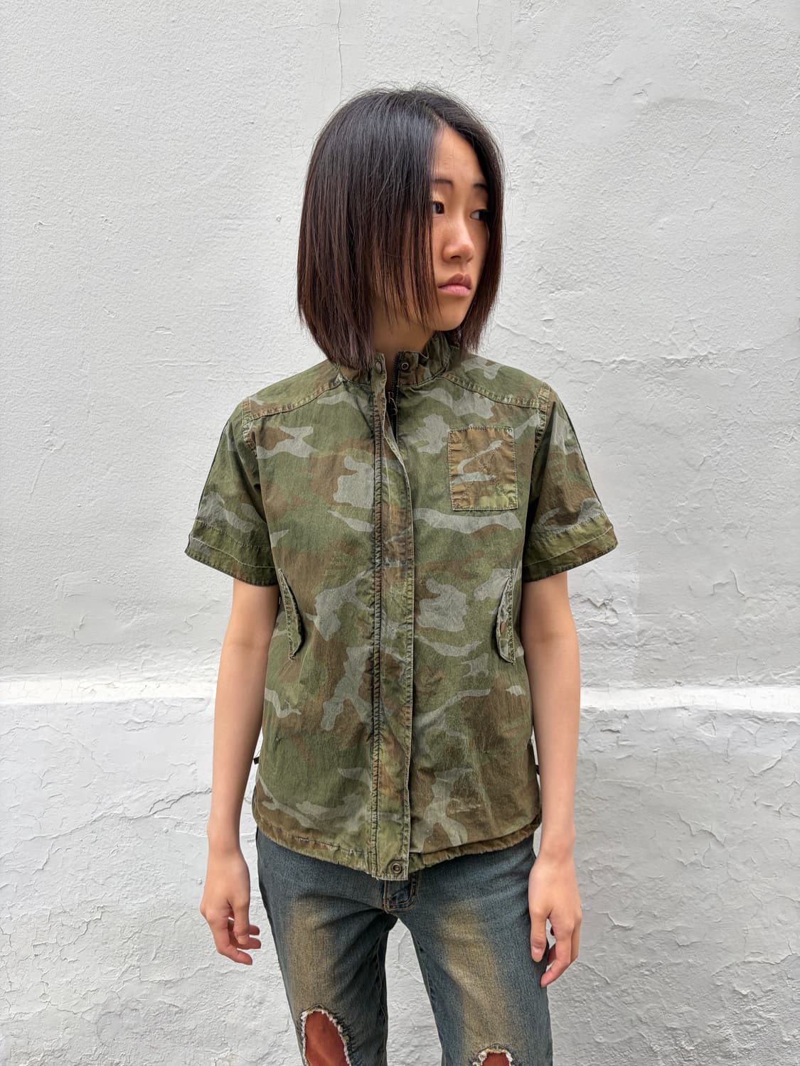 카모 반팔 집업 자켓 S 상품이미지2