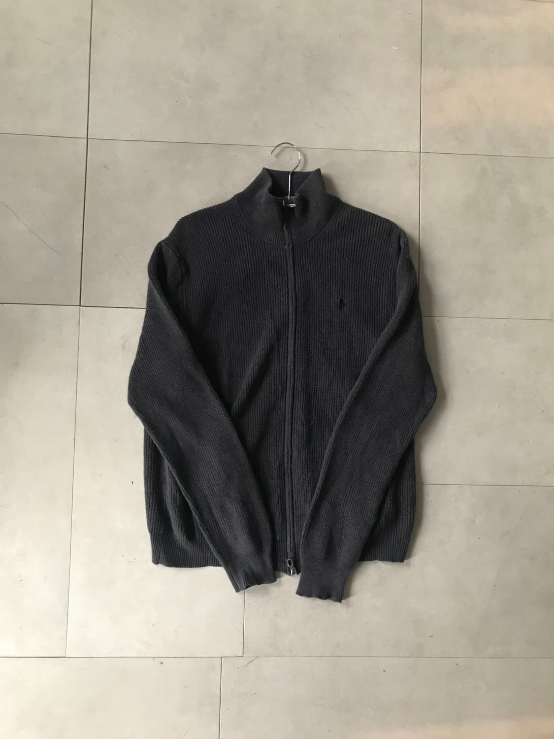 폴로 그레이 와플 니트집업 상품이미지6