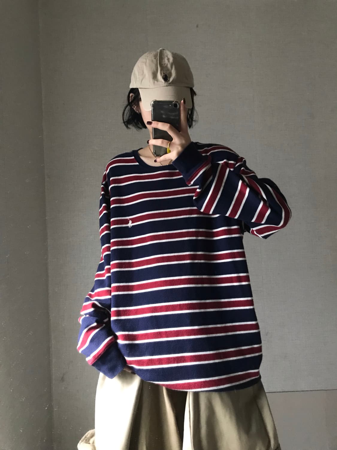 폴로 스트라이프 와플 롱슬리브 상품이미지2