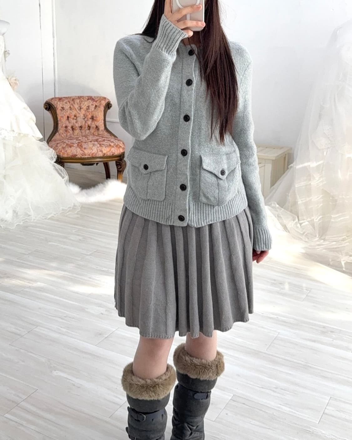 Gray knit cardigan 상품이미지7