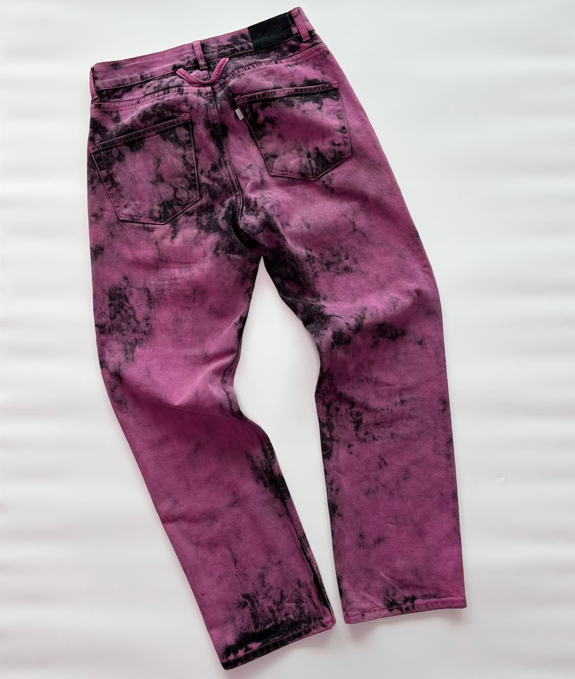 친다운(CHIN DOWN) 퍼플 다이 블리치 워싱 데님 상품이미지4