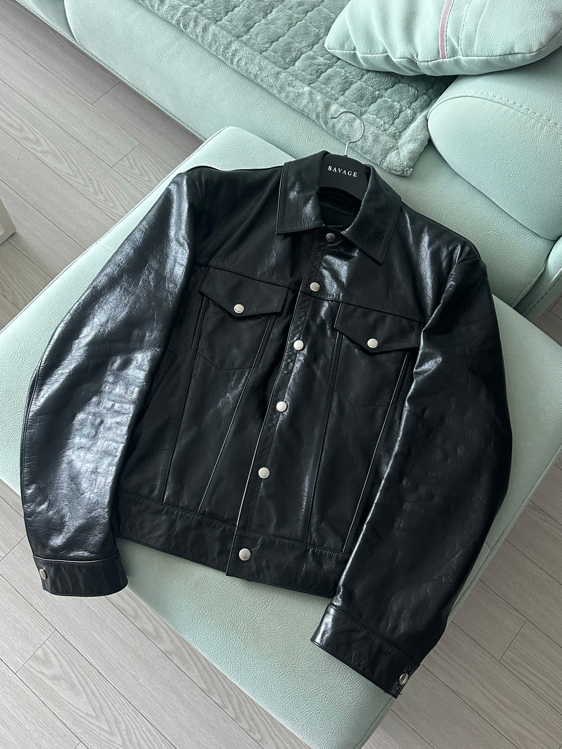 세비지 레더 트러커 자켓 (Leather Trucker Jacket) 상품이미지3