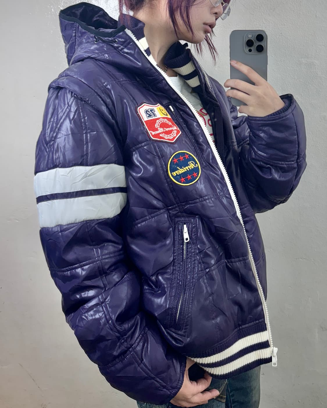 키치 지퍼 디테일 패딩 상품이미지3