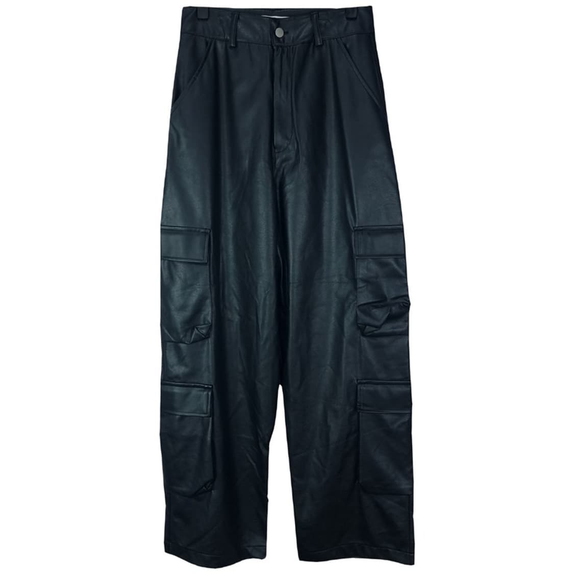 [엘이이와이] 몰티 포켓 와이드 레더 카고 팬츠 블랙 M17731 상품이미지2