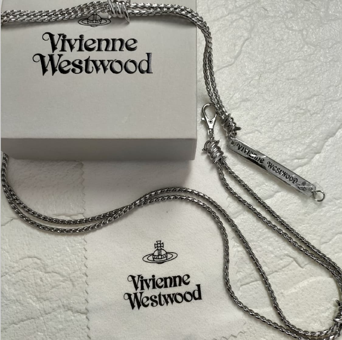비비안웨스트우드 아카이브 레터링 orb 각인 레어이드 체인 초커 목걸이 상품이미지6
