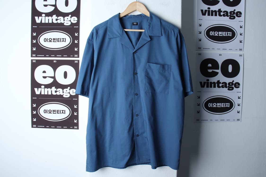 (XL-2XL) 유니클로 반팔 카라 티셔츠 셔츠 남방 브이넥-H32341 상품이미지2
