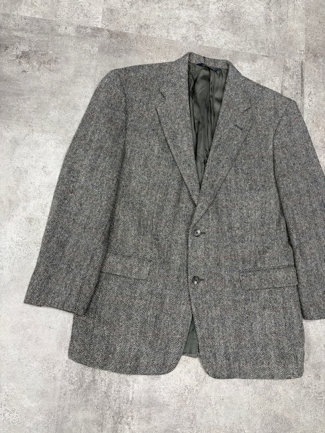 90s 버버리 헤링본 울 체크 자켓 상품이미지2