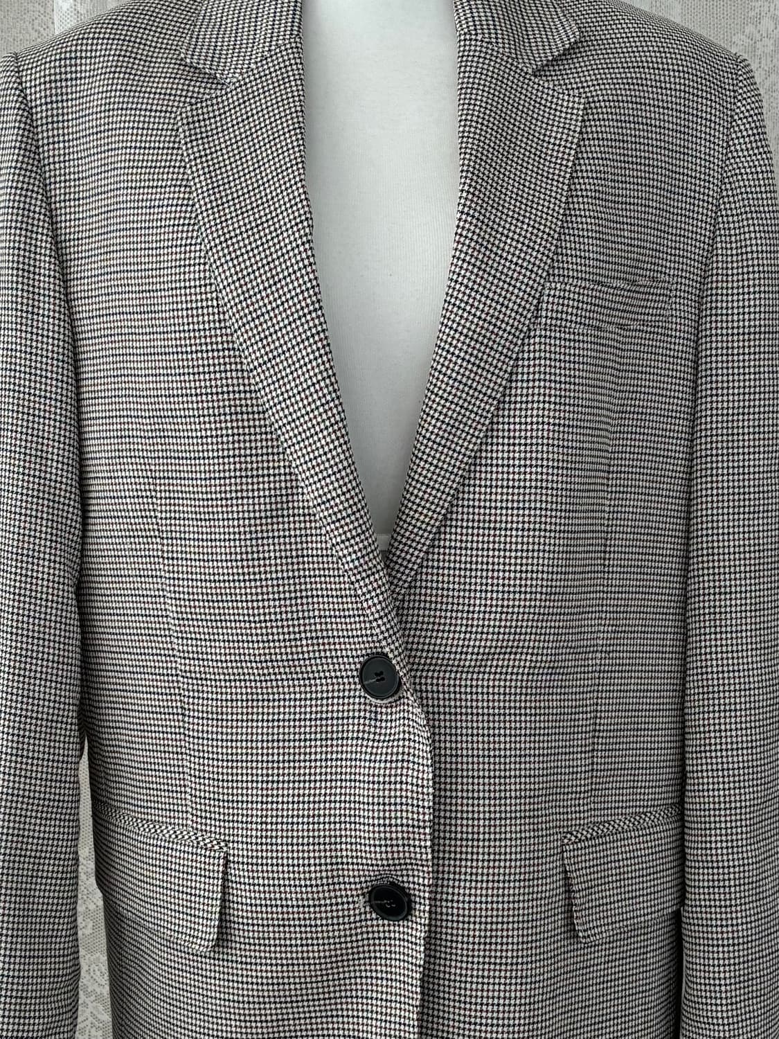 80-90-160) 스튜디오 톰보이 체크 린넨 자켓 상품이미지5