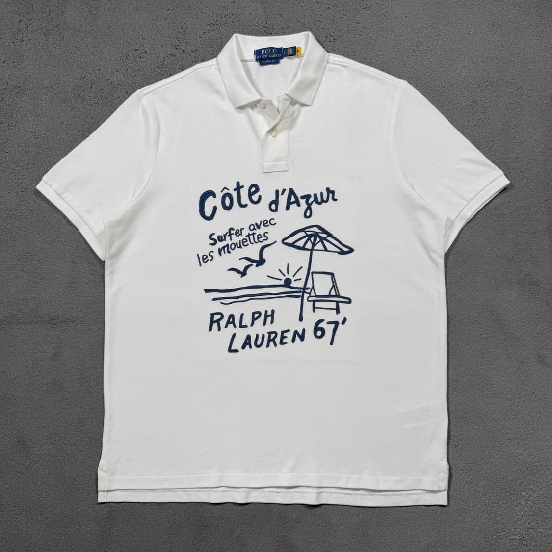 폴로 랄프로렌 임브로이더 자수로고 화이트 카라 반팔 PK 상품이미지1