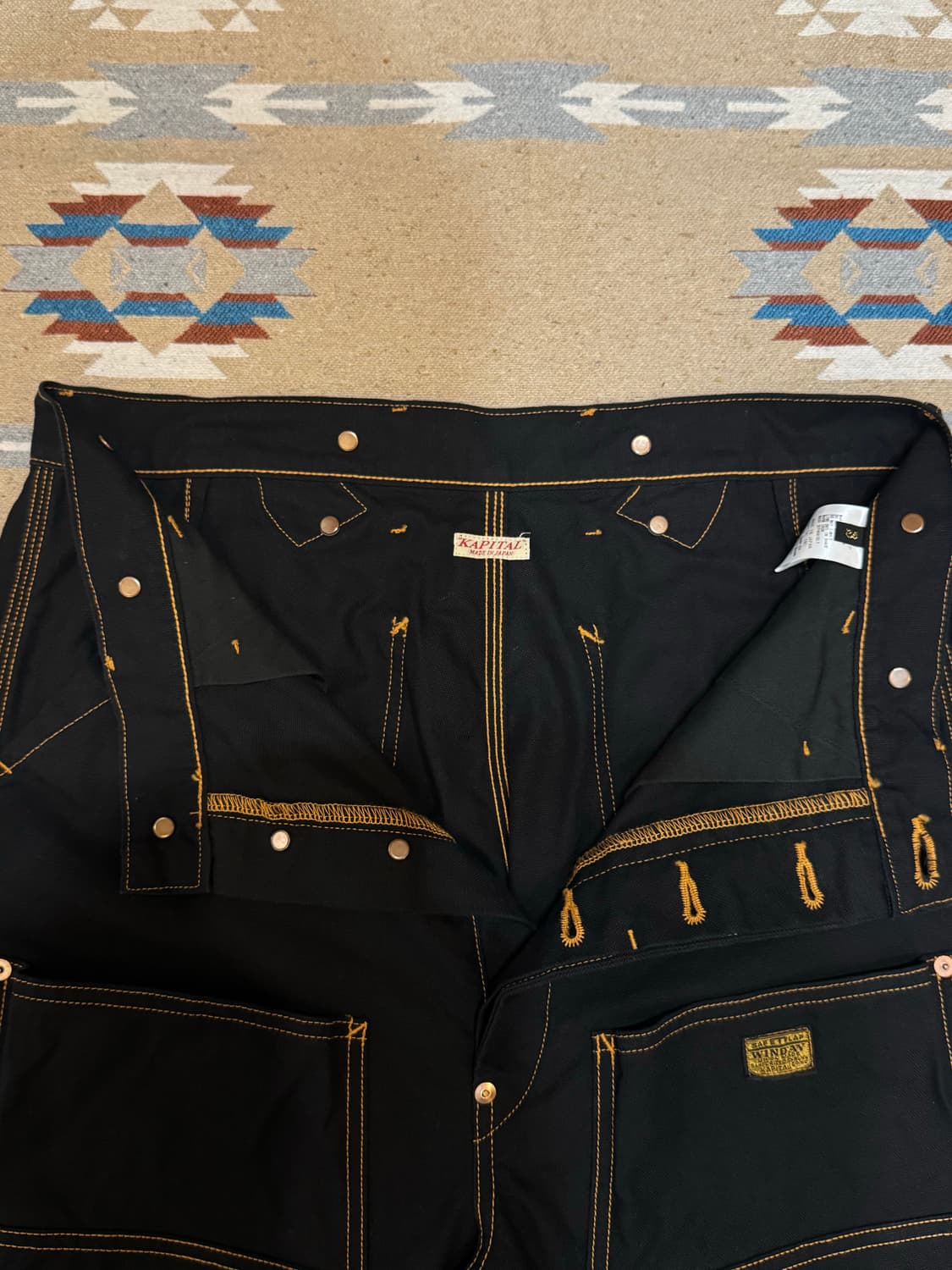 [3][L] 캐피탈 씬 캔버스 럼버 팬츠 블랙  상품이미지3