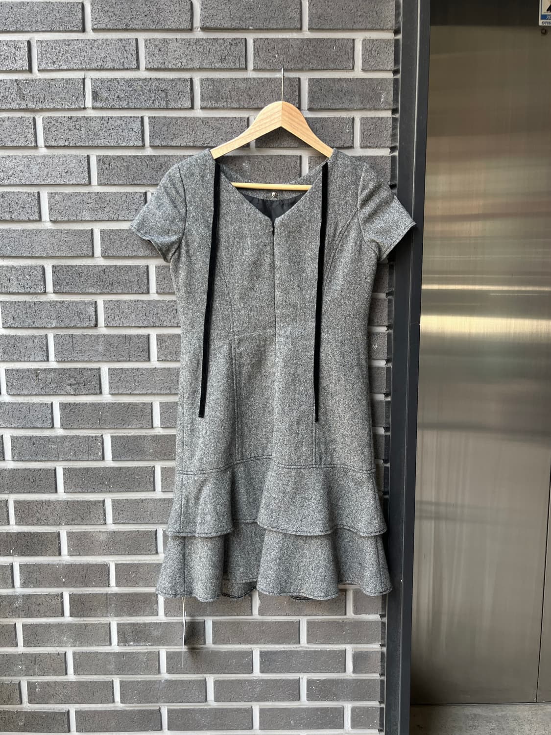 00s Courreges 꾸레쥬 프릴 원피스 그레이 상품이미지3