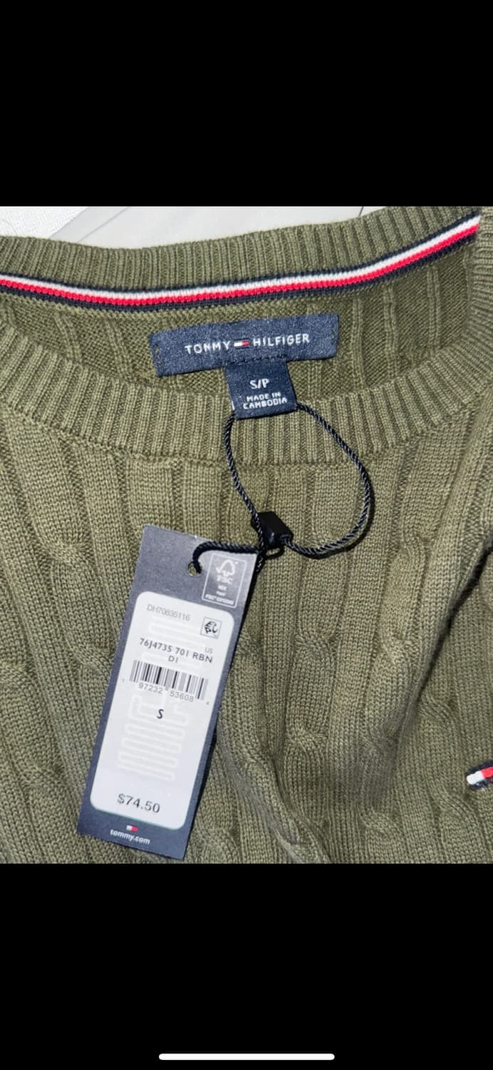 정품 타미힐피거 올리브 니트 새상품 S 상품이미지2