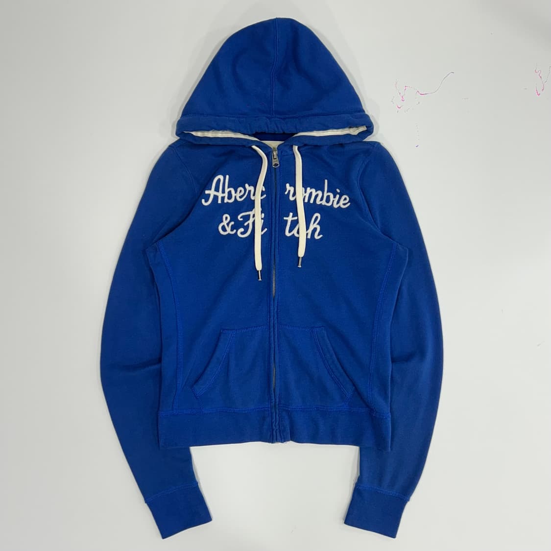 Abercrombie 아베크롬비 레터링 로고 블루 후드집업 상품이미지3