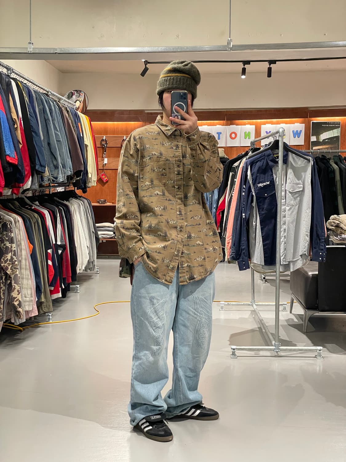 빈티지 패턴 워크 셔츠    상품이미지2