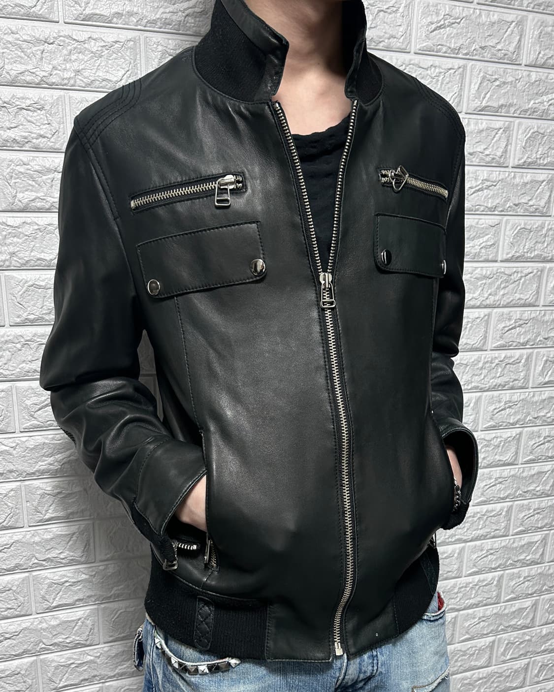 램스킨 레더 카라 자켓  상품이미지2