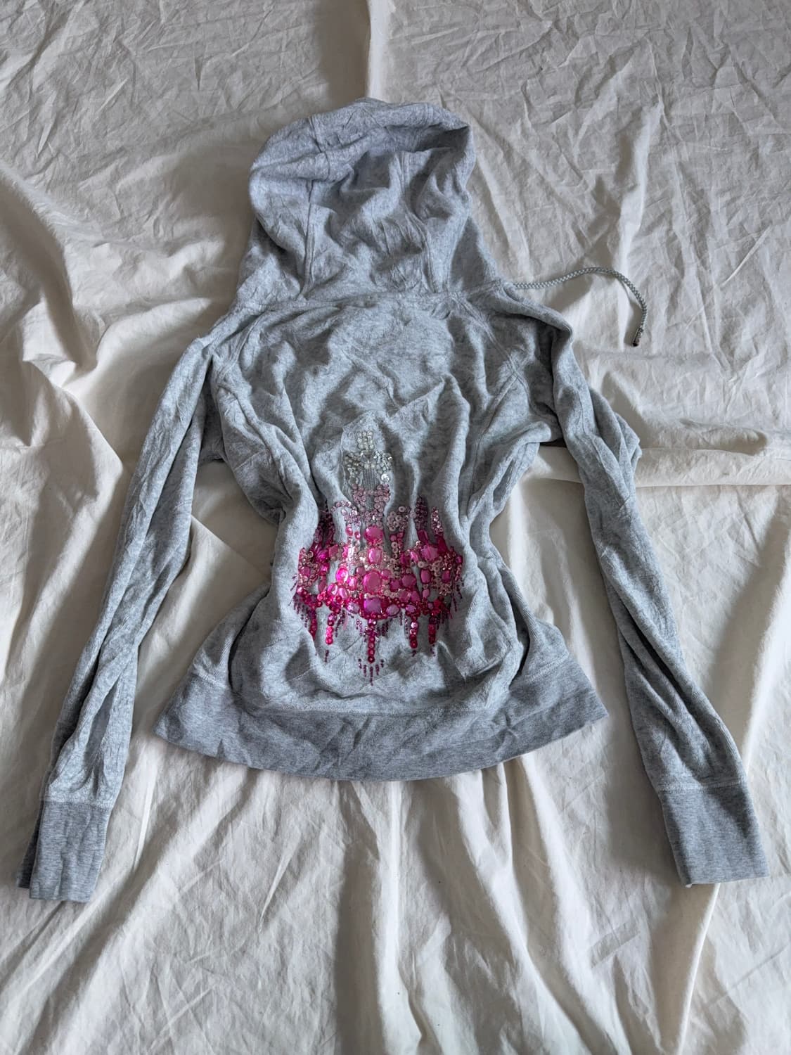 라디 그레이 샹들리에 갸루 후드집업 상품이미지1