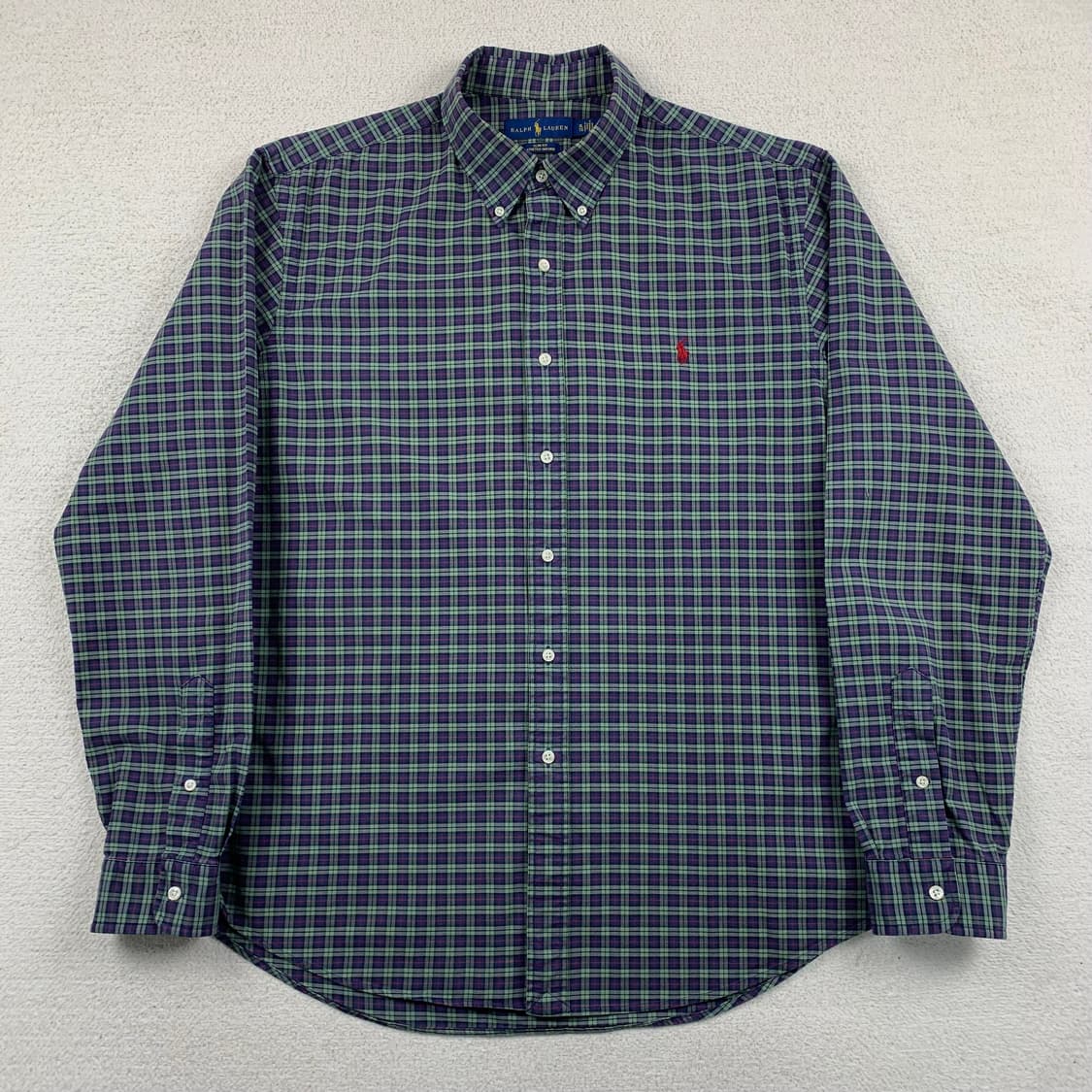 폴로 랄프로렌 포니로고 슬림핏 스트레치 옥스포드 체크 셔츠 상품이미지1