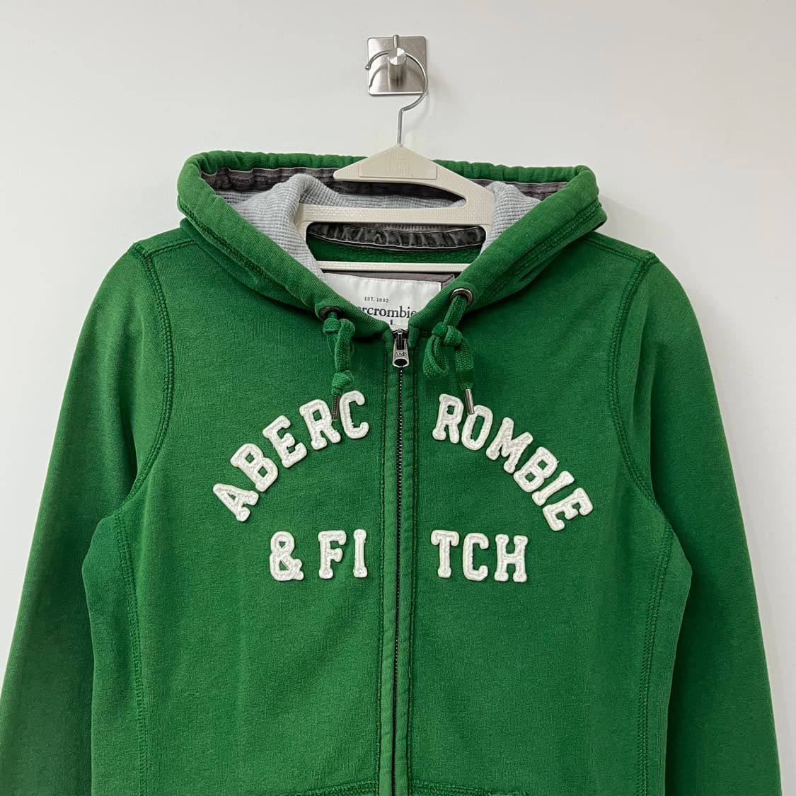 아베크롬비 딱붙핏 자수로고 그린 후드집업 상품이미지4