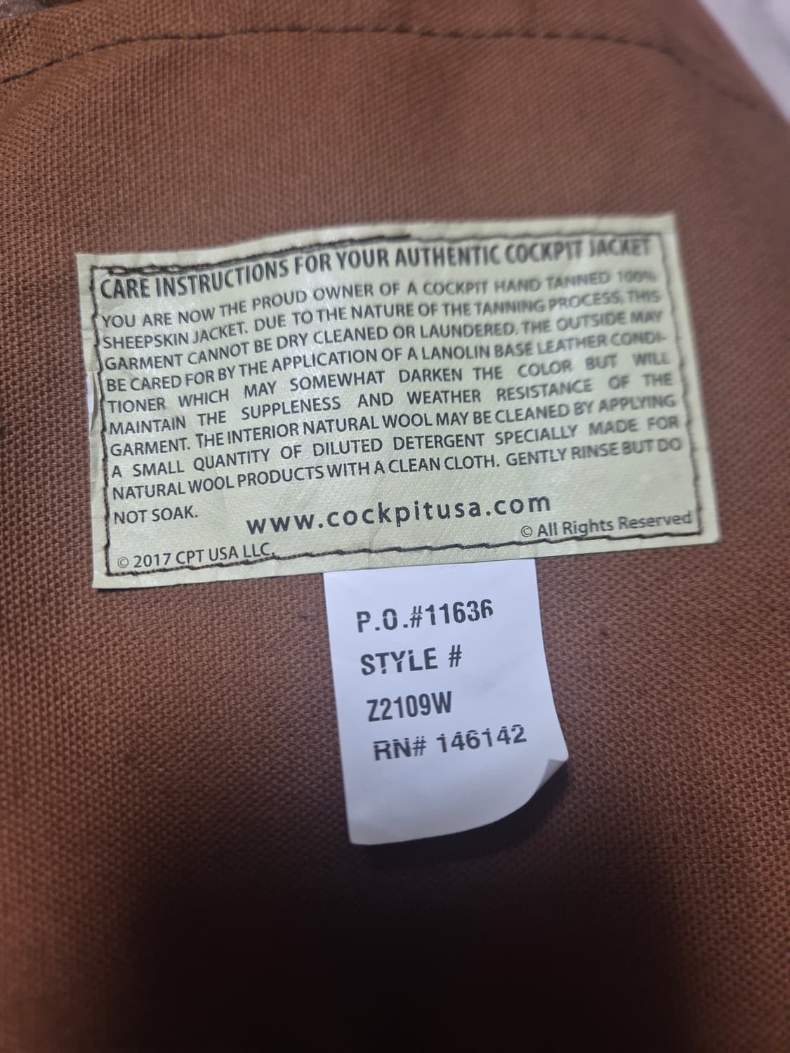 콕핏 usa RAF 톰하디 무스탕 자켓 상품이미지6