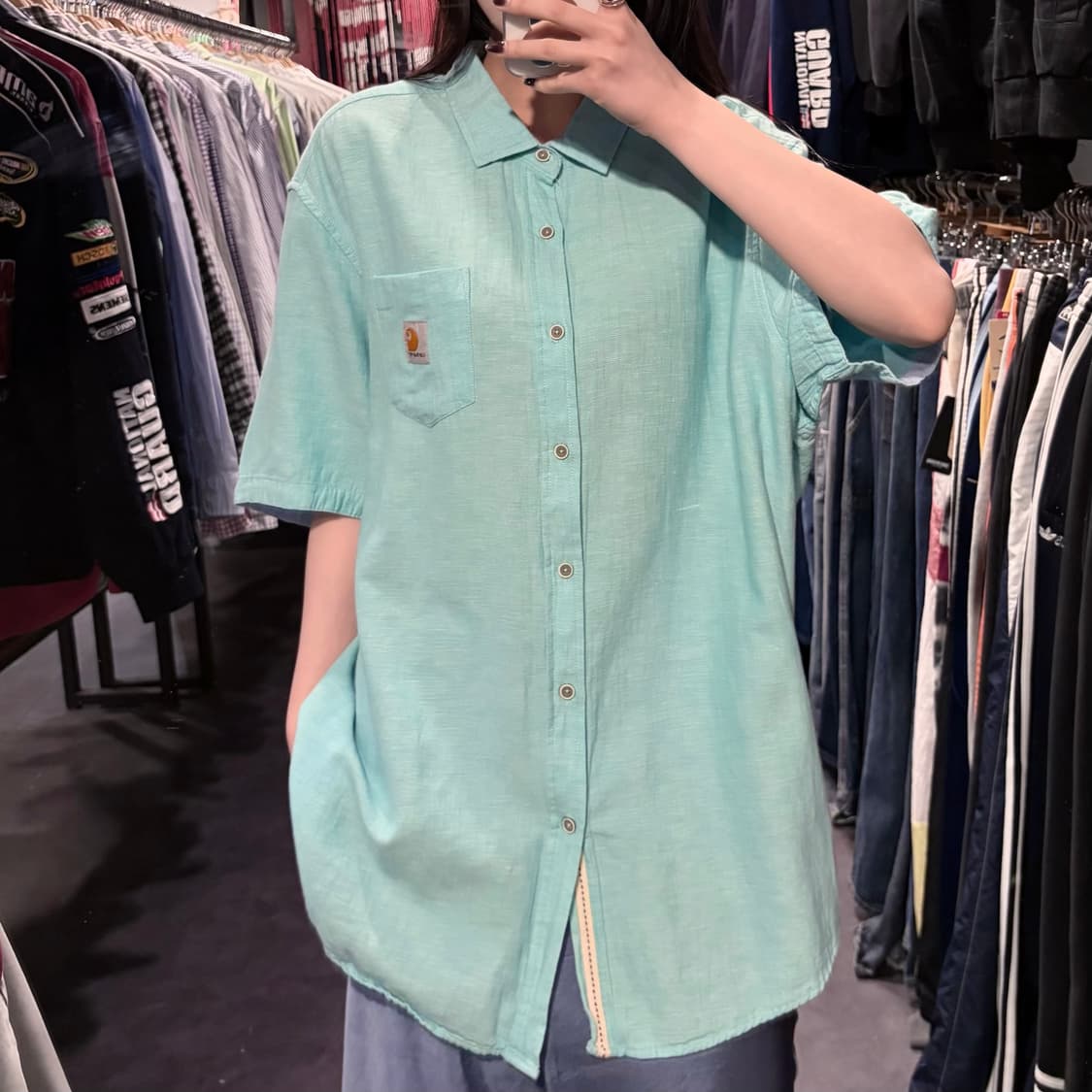 [IM] Carhartt 칼하트 반팔 셔츠 민트 블루 상품이미지1