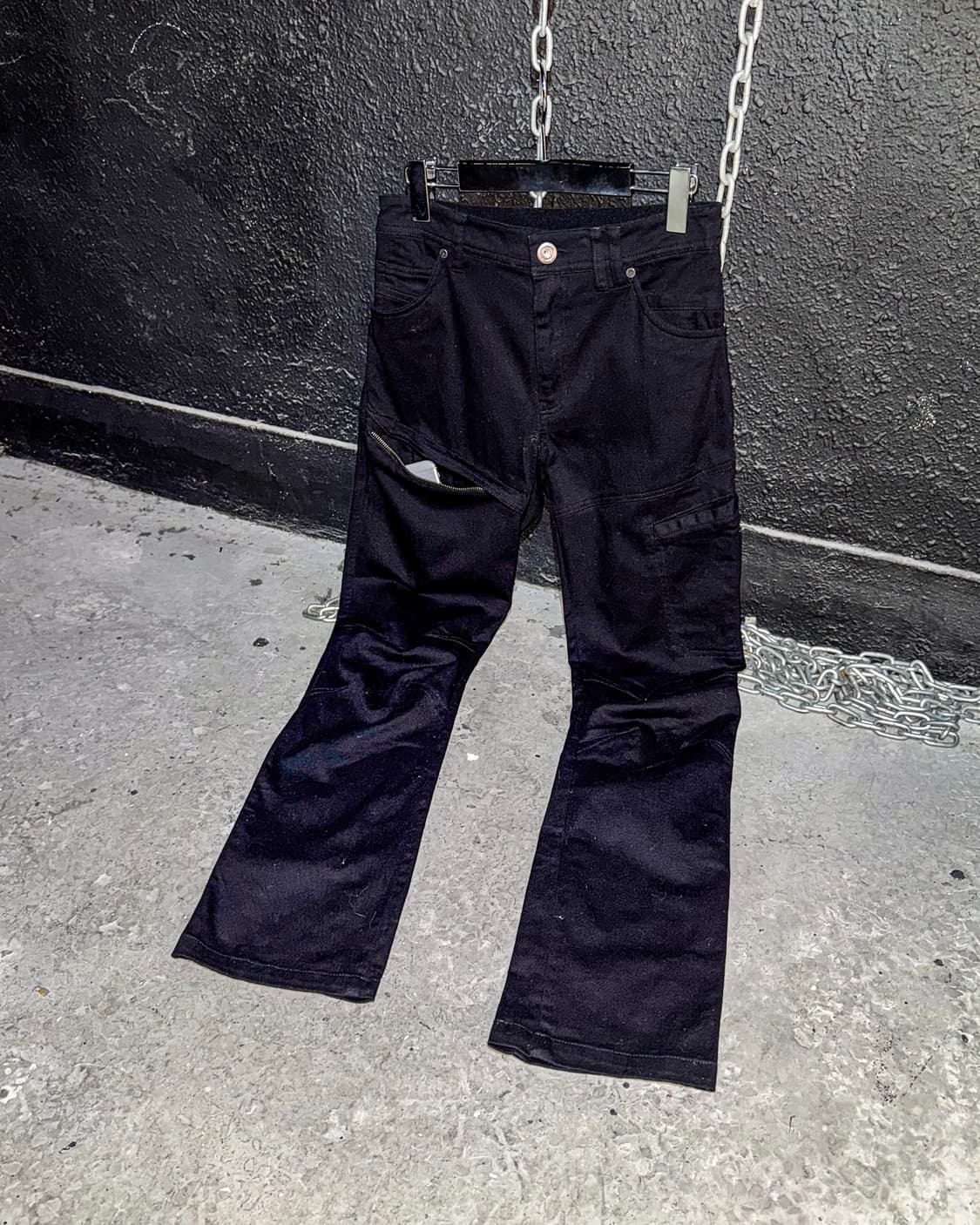 Black Utility Straight Pants  매트한 블랙 코튼  상품이미지1