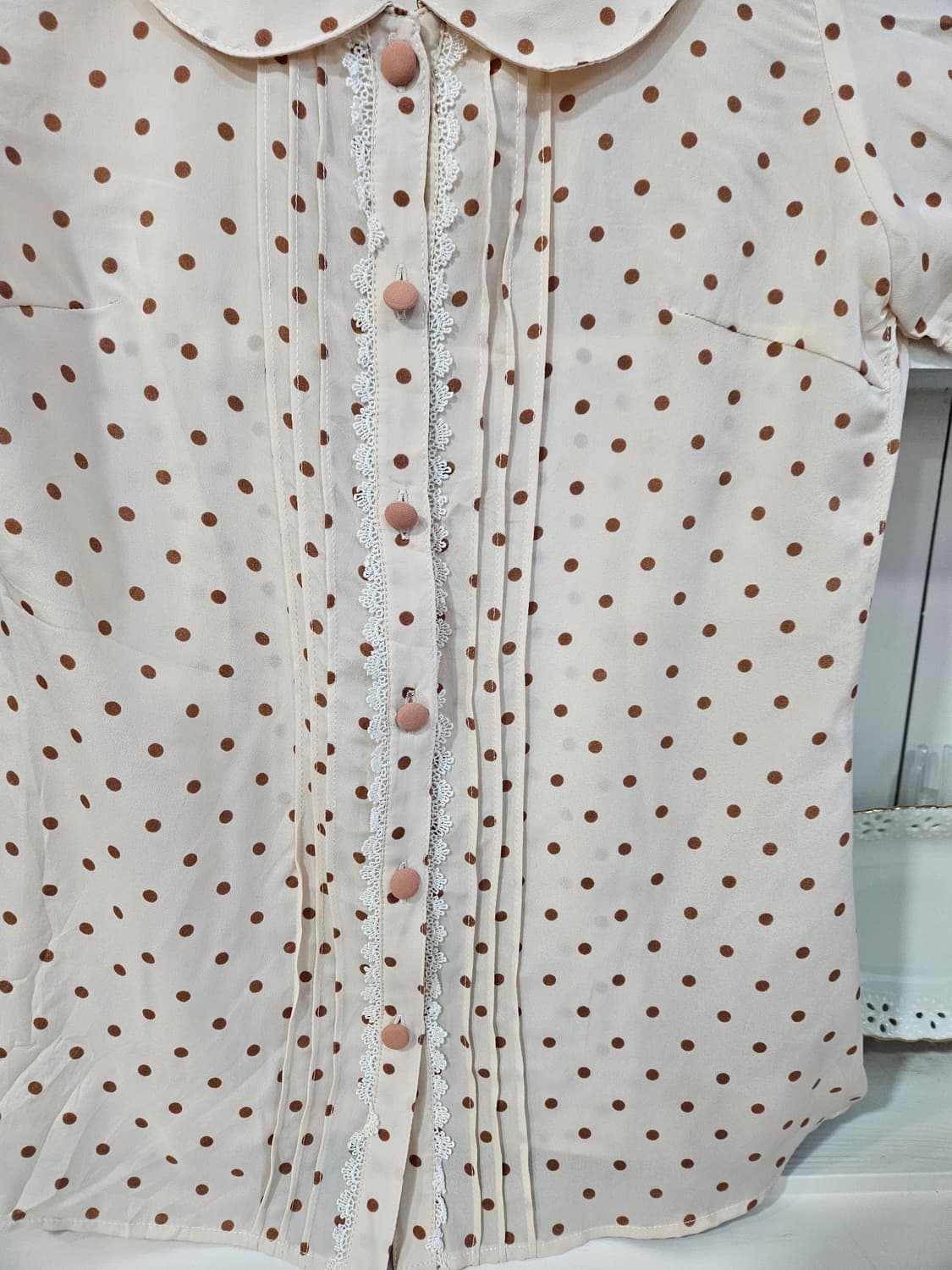 도트 세일러카라 블라우스 상품이미지4