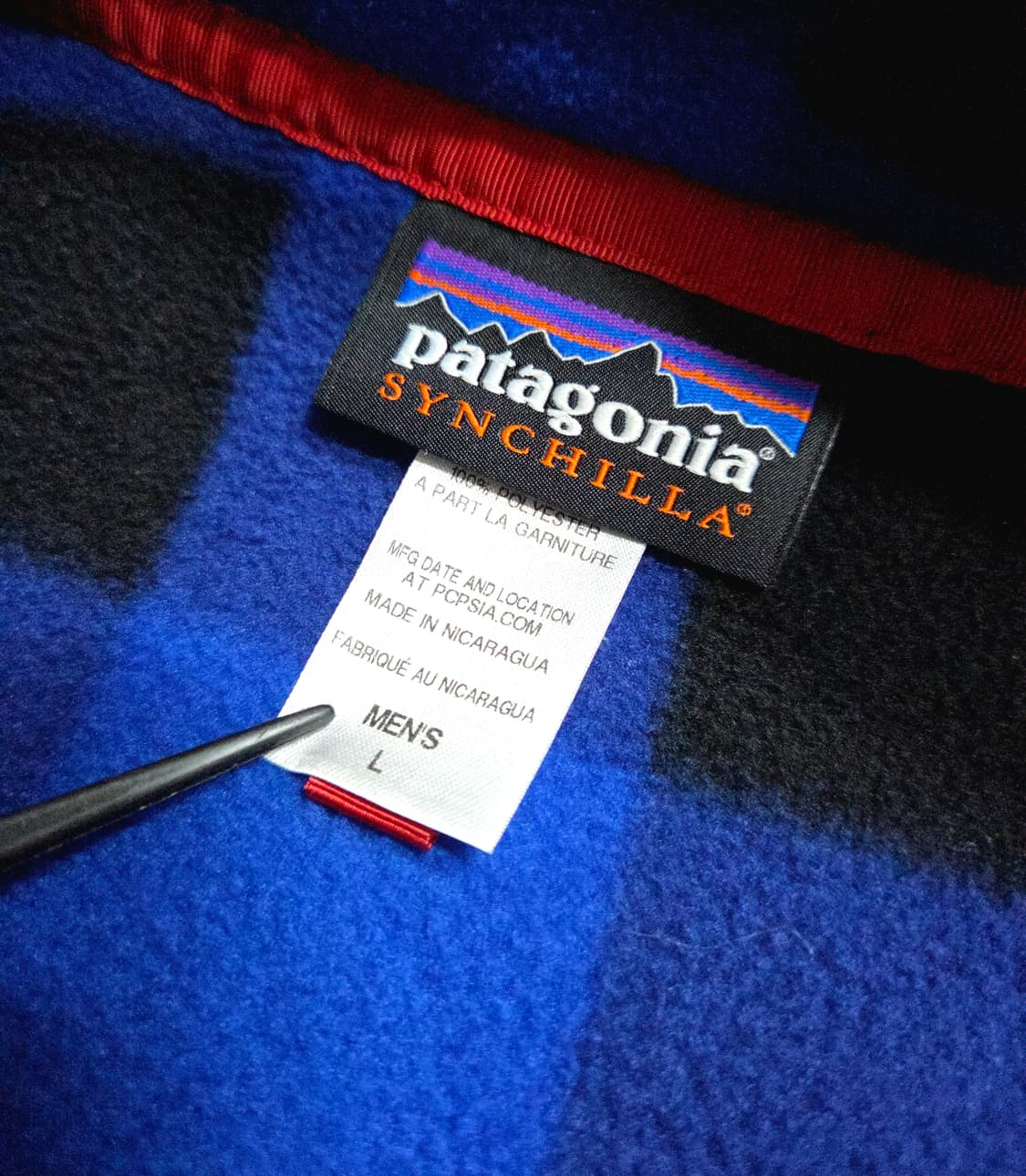 (L)파타고니아 블루 체크 신칠라 플리스 버팔로 패턴 상품이미지4