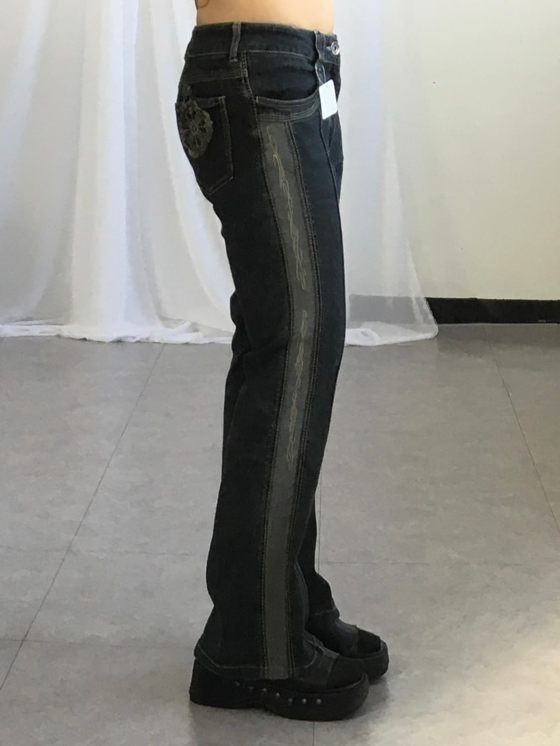 Side embroidery point cotton pants 상품이미지7