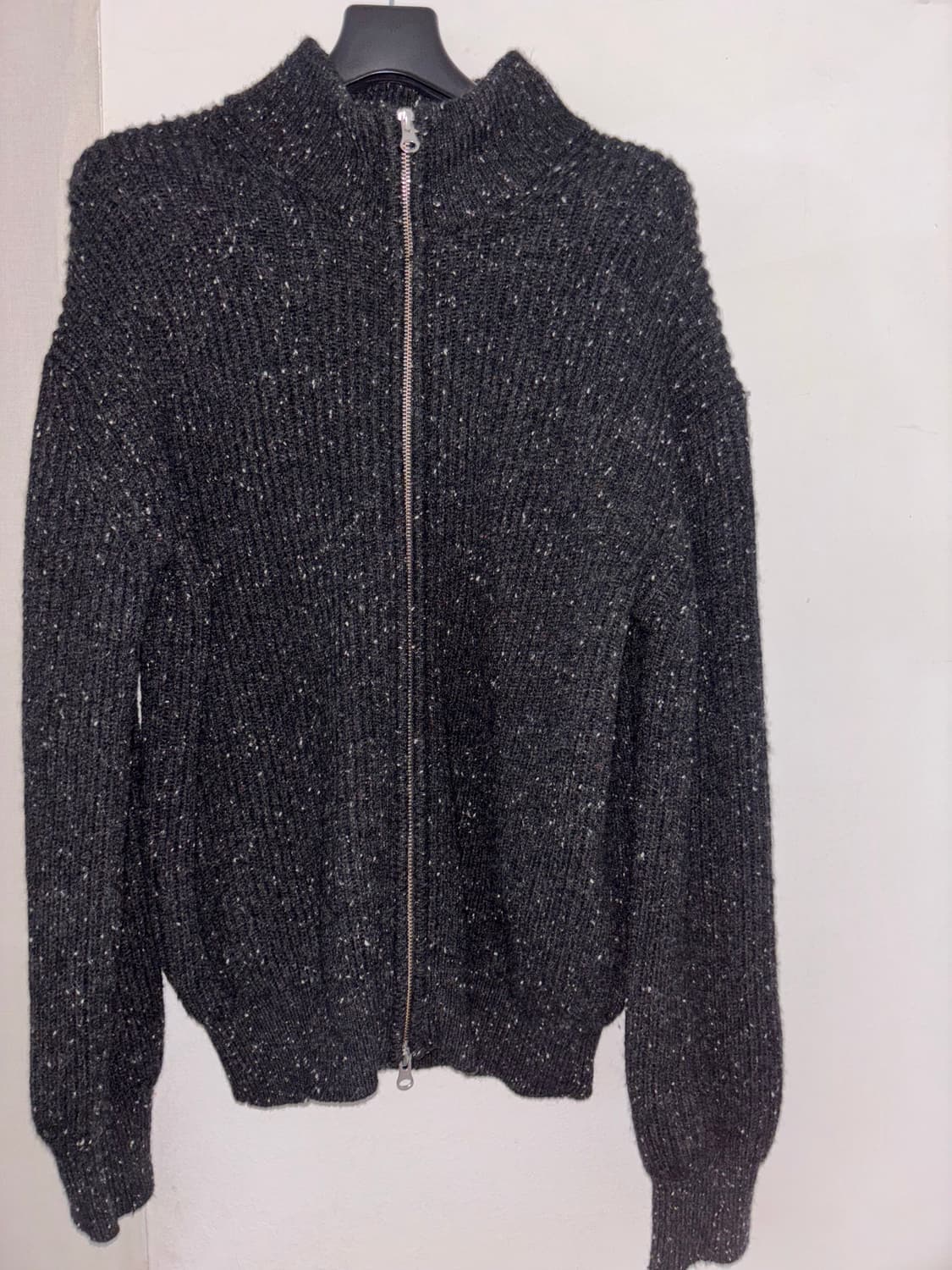 WOOL NEP ZIP-UP CARDIGAN(니트 집업)_charcoal 상품이미지2