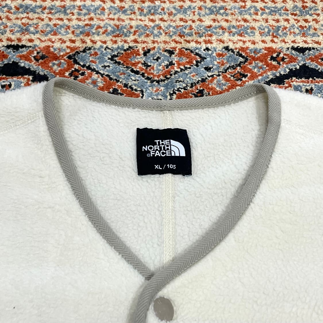 노스페이스 아이보리 노카라 버튼 플리스 자켓 남성XL 상품이미지3