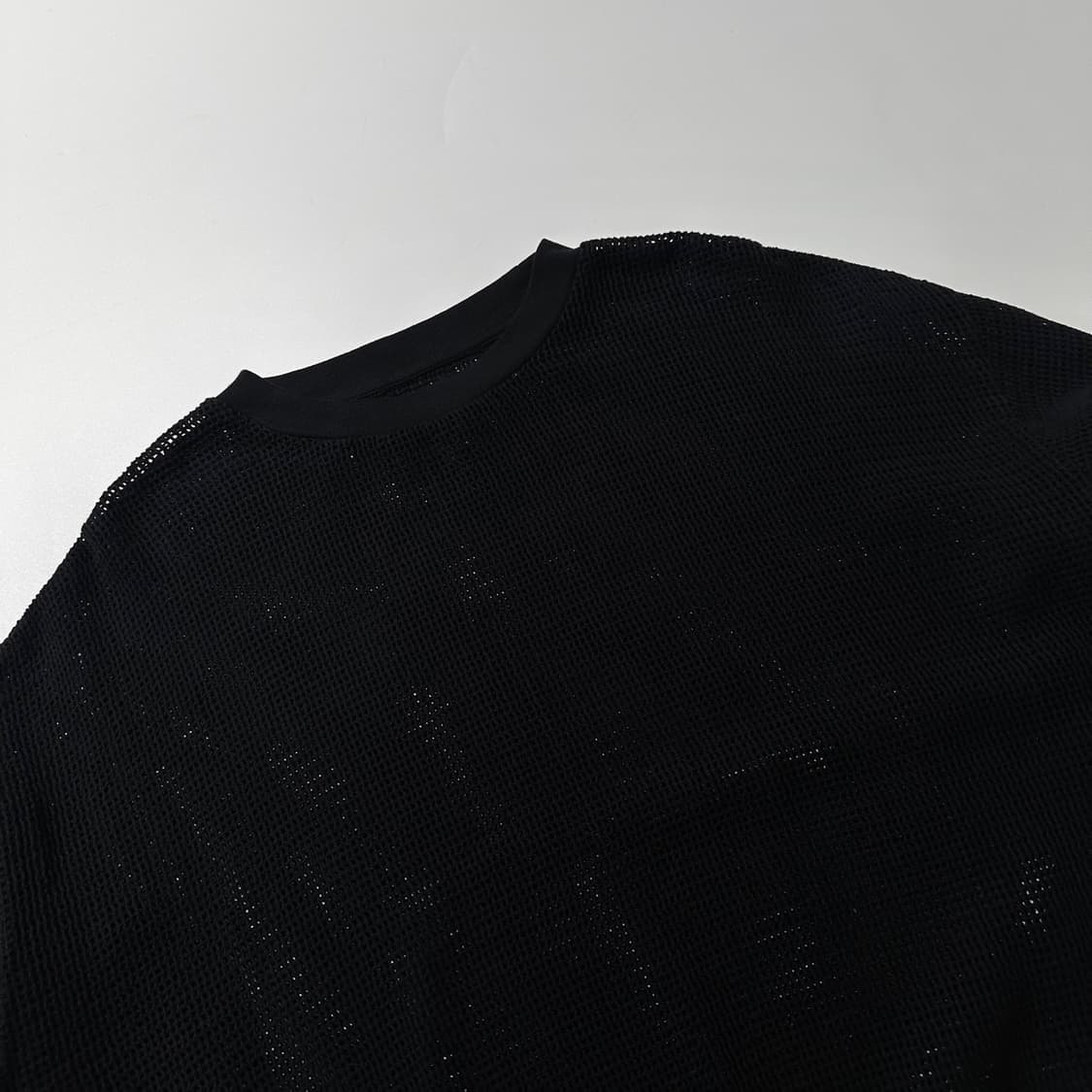 스투시 코튼 메쉬 롱슬리브 크루넥 블랙 상품이미지4